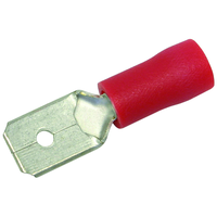 Fiche plate isolée 6.3x0.8mm (0.25-1.5mm2) rouge UE 100 pcs.