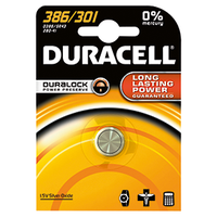 Duracell Watch Piles oxyde d'argent 1.55V D386/301 SR43 blis
