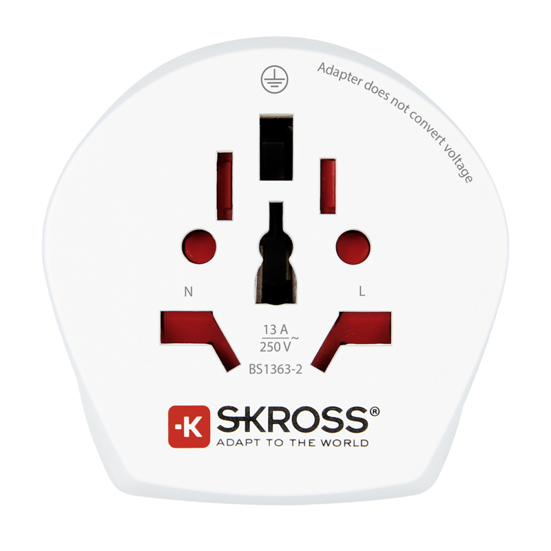 SKROSS Reiseadapter World (Combo) - Schweiz/Europa 3-polig max. 10A ws