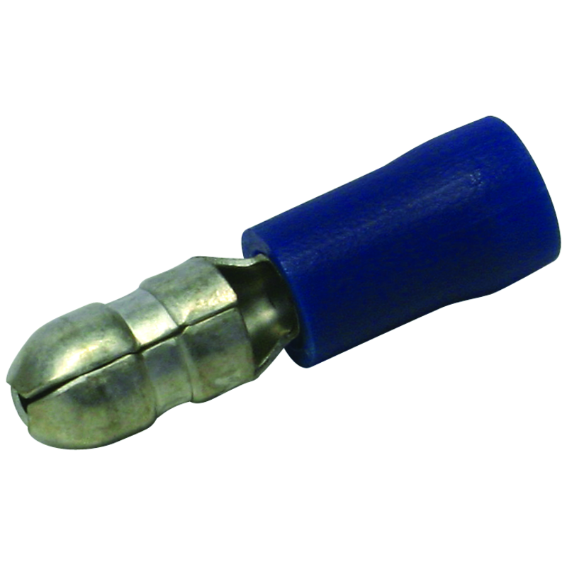 Fiche circulaire isolée 4mm (1.5-2.5mm2) bleu UE 100 pcs.