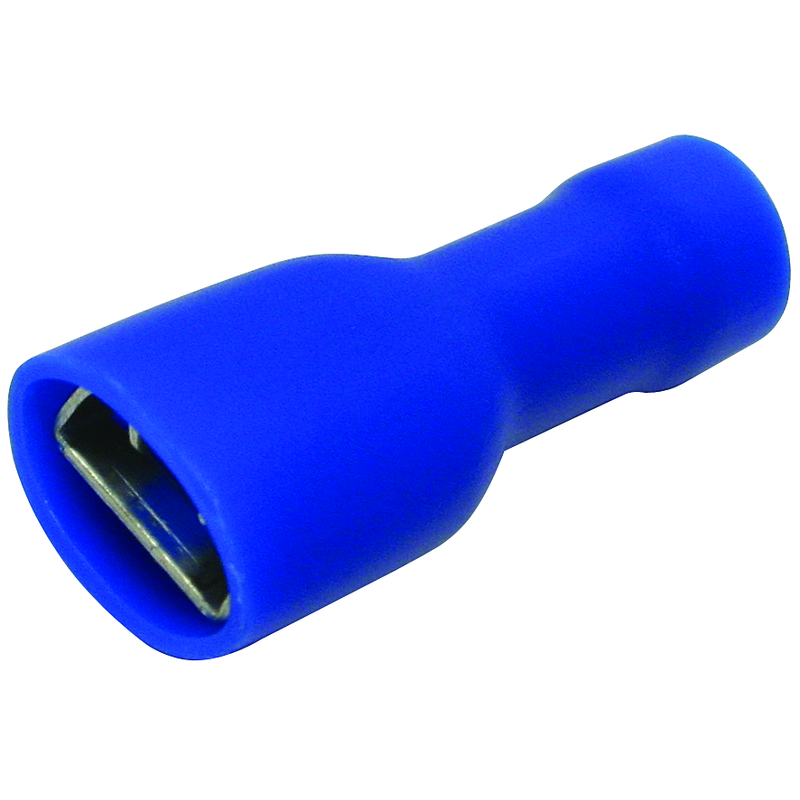 Cosse plate entièrement isolée 6.3x0.8mm (1.5-2.5mm2) bleu UE 100 pcs.
