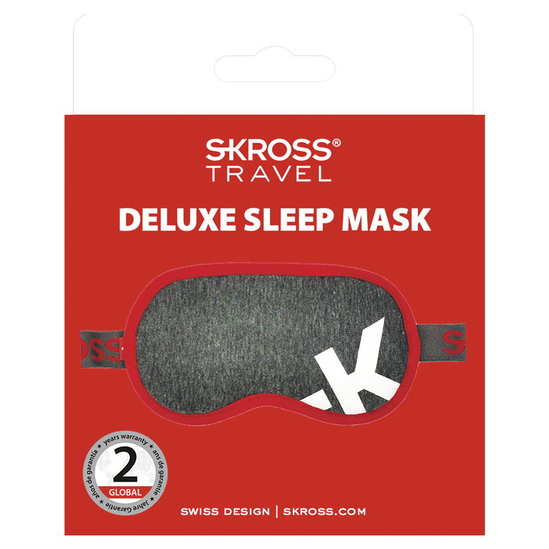 SKROSS Deluxe Schlafmaske ''Dunkelgrau mit weissem K''