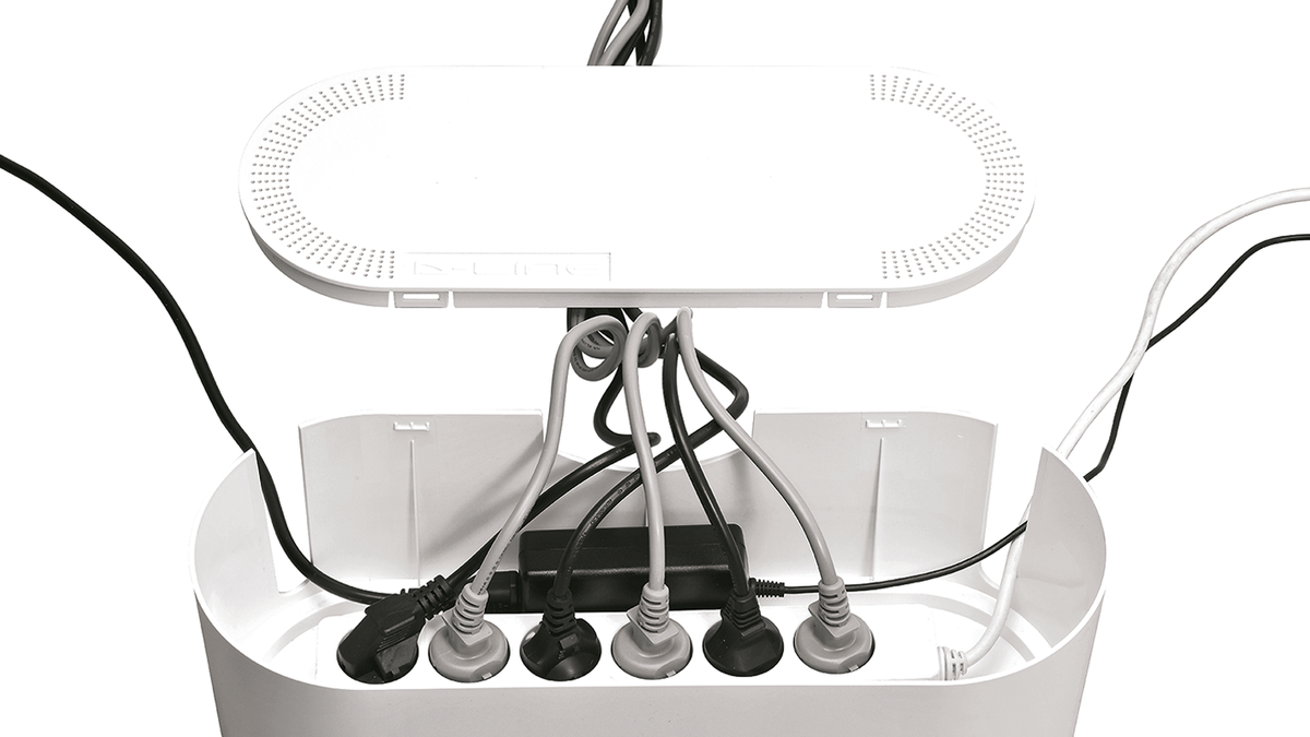 D-Line Gestion des câbles Design Box blanc 325x120x115mm