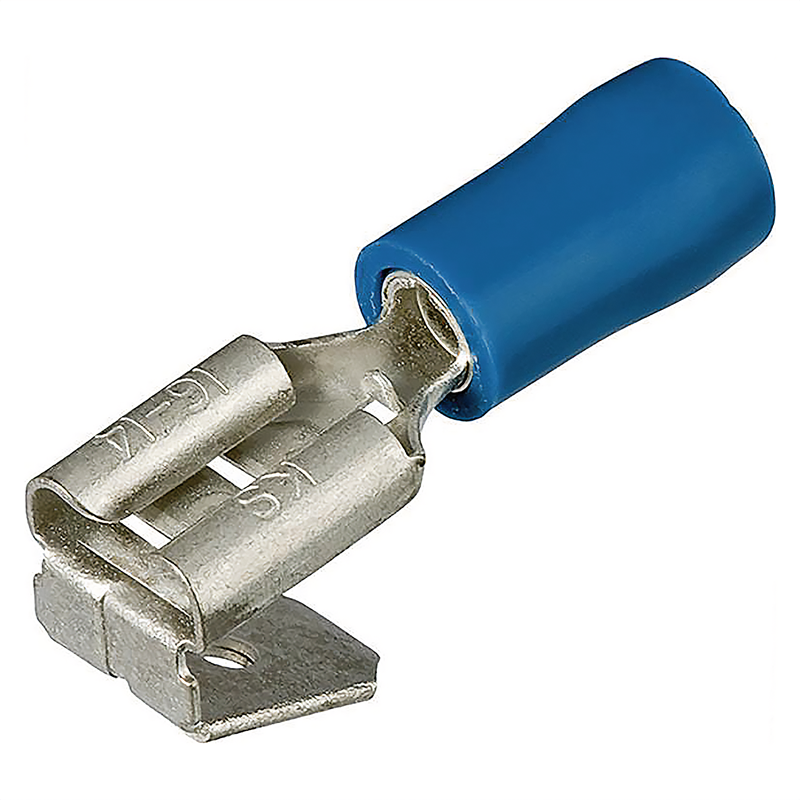 Cosse plate avec jonction isolée 6.3x0.8mm (1.5-2.5mm2) bleu UE 4 pcs.