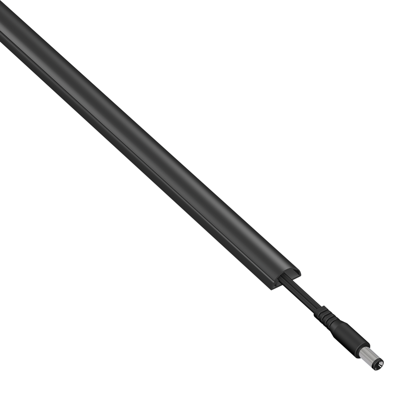 Canalina passacavi semicircolare D-Line 16x8mm 2m nero