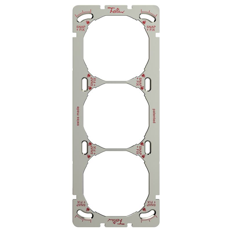 FELLER SNAPFIX® Plaque de montage TRIPLE (3x1) vertical ar