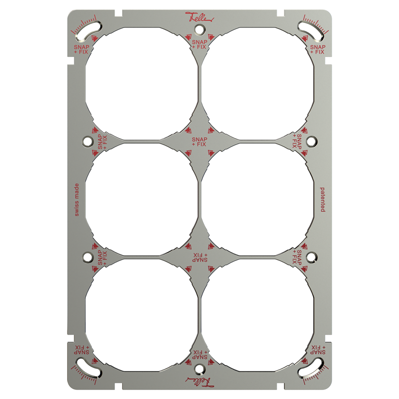 FELLER SNAPFIX® Montageplatte 6-FACH (3x2) vertikal si