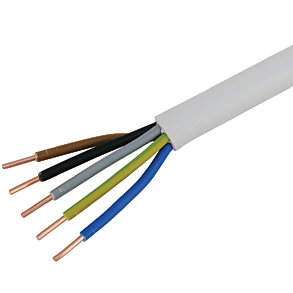 Câble TT 5x1.5mm² 3LNPE blanc, bobine 33m