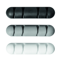 Clip di cavo multi, set con 3 pezzi in bianco, grigio e nero