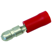 Fiche circulaire isolée 4mm (0.25-1.5mm2) rouge UE 100 pcs.