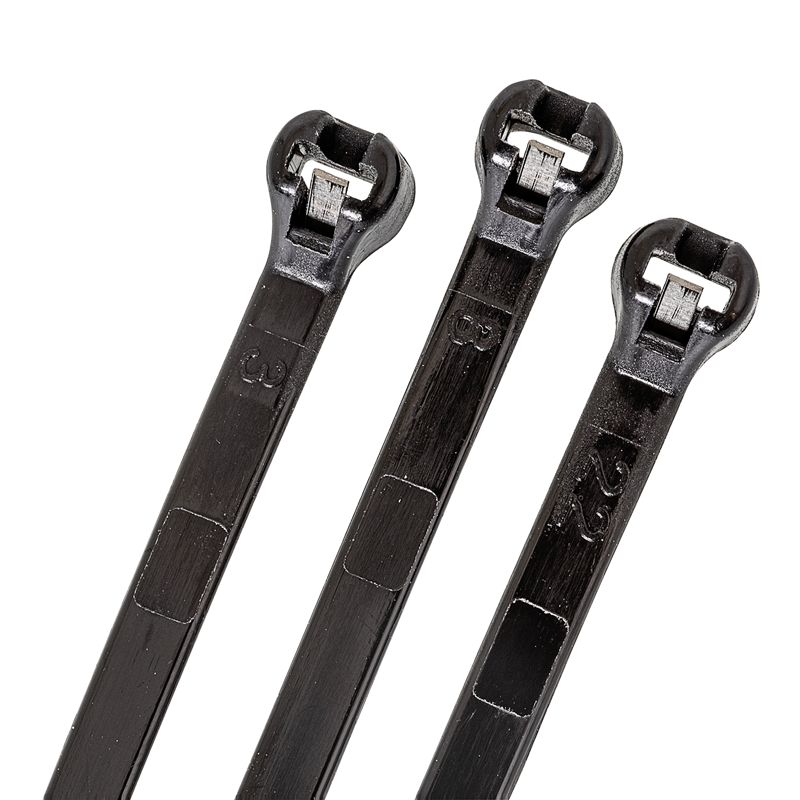 Attaches-câbles avec nez en acier 186x4.8mm, noir