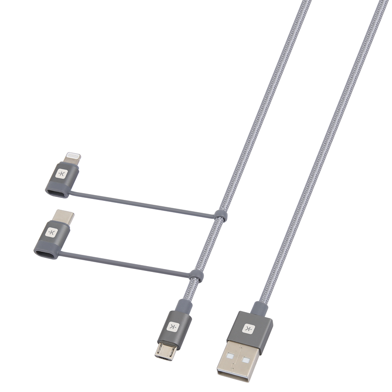 SKROSS 3in1 Connettore Lightning + USB-C + Micro-USB 120cm max. 5V/3A gr