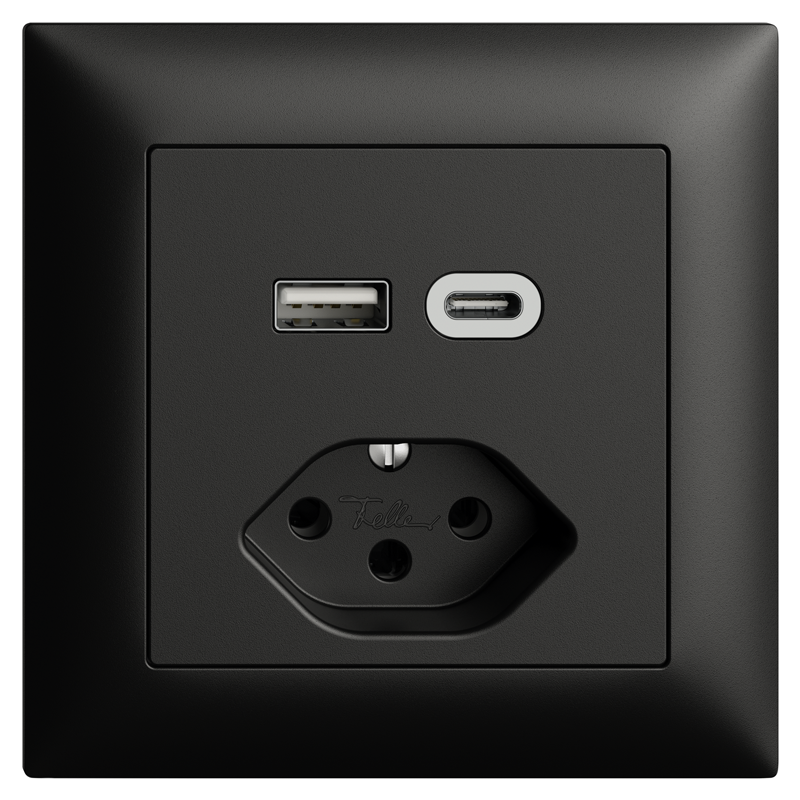 EDIZIOdue Combinaison USB A+C + 1xT13 noir