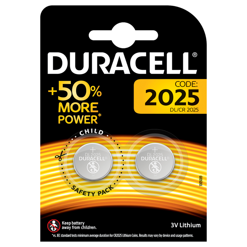 Duracell Electronics 3V CR2025 Li Duopack