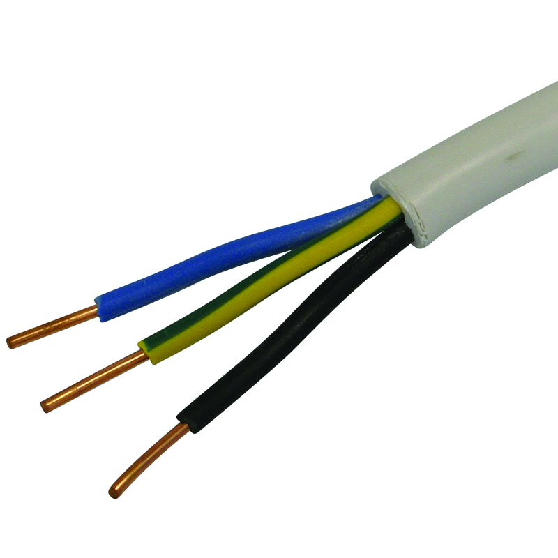 Câble TT 3x1.5mm² LNPE blanc bague 50m