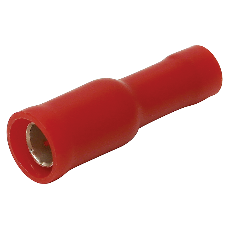 Cosse circulaire entièrement isolée 4mm (0.25-1.5 mm2) rouge UE 5 pcs.
