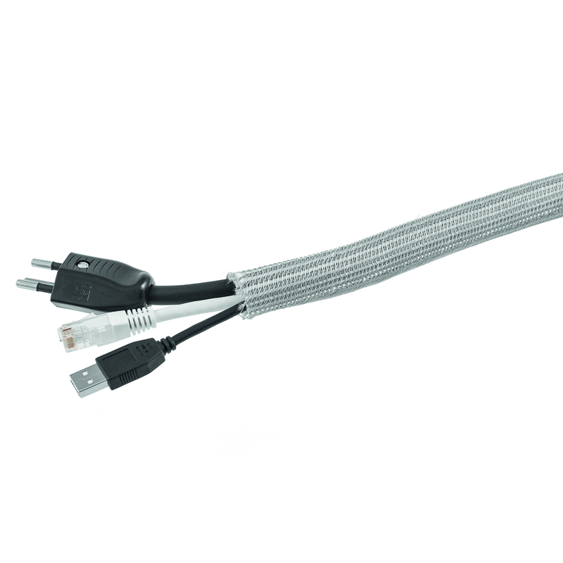 FAST COVER gaine pour câble flexible gris 2.5m